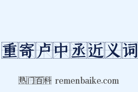重寄卢中丞近义词是什么意思的图片